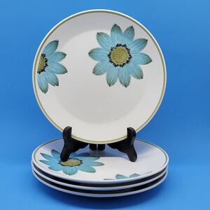 Noritake Progression 9001 UP-SA Daisy Set Of 4 Floral 8 5/8" Salad Plates VGC